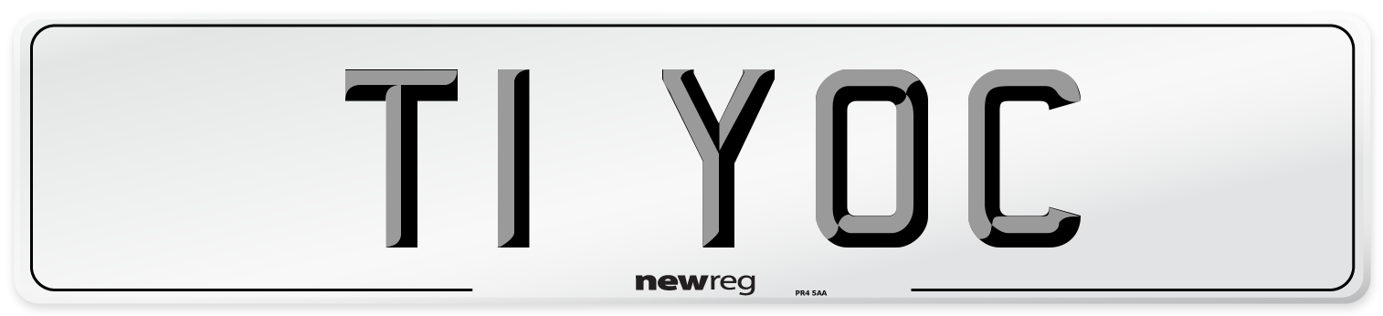 T1 YOC Number Plate from New Reg